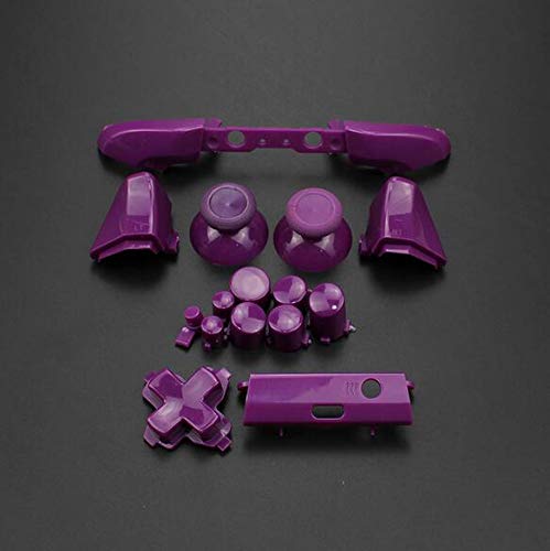 Komplettes Ersatz-Knopf-Set für Stoßstange, Auslöser-Tasten, Führung Dpad RT LT RB LB ABXY ON OFF-Knopf-Set für Xbox One Slim Xbox One S Controller (lila) von SZLG