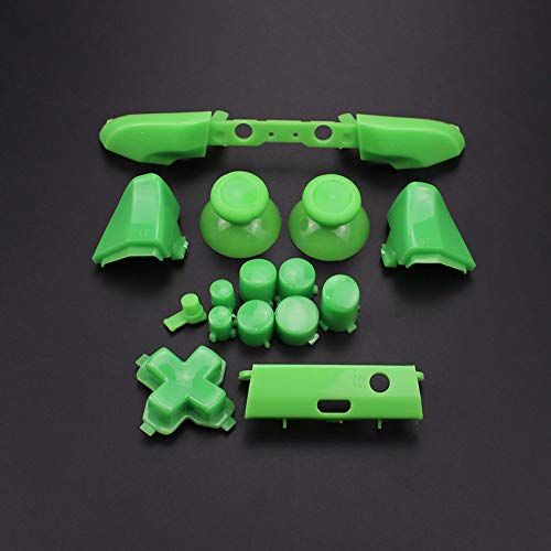 Komplettes Ersatz-Knopf-Set für Stoßstangen, Auslöser-Tasten, Führung Dpad RT LT RB LB ABXY ON OFF-Knopf-Set für Xbox One Slim Xbox One S Controller (grün) von SZLG