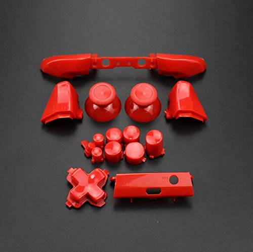 Komplettes Ersatz-Knopf-Set für Stoßstangen, Auslöser-Tasten, Führung Dpad RT LT RB LB ABXY ON OFF-Knopf-Set für Xbox One Slim Xbox One S Controller (rot) von SZLG