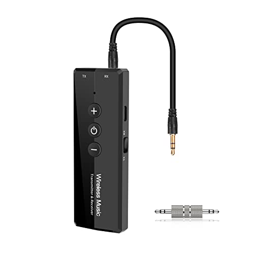 Bluetooth 5.0 Transmitter Empfänger, USB 3 in 1 HiFi Wireless Audio Adapter, 3,5 mm Aux Bluetooth Adapter für Auto TV Kopfhörer PC Home Stereo USB Netzteil Plug and Play (ZF360) von SZMDLX