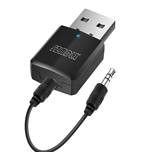 Bluetooth Adapter, Transmitter und Empfänger 2-in-1, USB Bluetooth 5.0 Dongle Stick Adapter 2 in 1 Sender Receiver mit 3,5mm digitales Audiokabel für PC TV Kopfhörer von SZMDLX