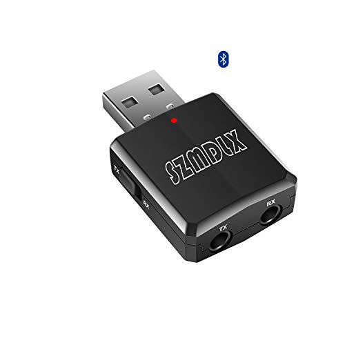 Bluetooth Adapter, Transmitter und Empfänger 3 in 1, USB Bluetooth 5.0 Dongle Stick USB Audioadapter Sender Receiver mit 3,5mm digitales Audiokabel für PC TV Kopfhörer Autoradio von SZMDLX
