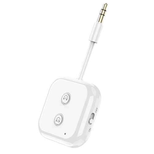 SZMDLX Airfly Bluetooth Adapter,𝟐-𝐢𝐧-𝟏 Flugzeug Bluetooth Adapter,AptX Bluetooth Transmitter for 2 Headphones Niedrige Latenz TV Bluetooth Adapter für Flugreisen, Gym, Tablets, MP3-Player von SZMDLX