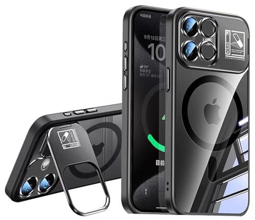 SZMLOGB Hülle für iPhone 16 mit Ständer Stoßfest Kratzfest Handyhülle Schutz der Linse Magnetischer Transparente Schutzhülle Schwarz SZMLOGB Hülle für iPhone 16 mit Ständer Stoßfest Kratzfest Handyhülle Schutz der Linse Magnetischer Transparente Schutzhülle Schwarz von SZMLOGB
