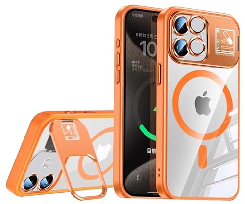 SZMLOGB Hülle für iPhone 16 Plus mit Ständer Stoßfest Kratzfest Handyhülle Schutz der Linse Magnetischer Transparente Schutzhülle Orange SZMLOGB Hülle für iPhone 16 Plus mit Ständer Stoßfest Kratzfest Handyhülle Schutz der Linse Magnetischer Transparente Schutzhülle Orange von SZMLOGB
