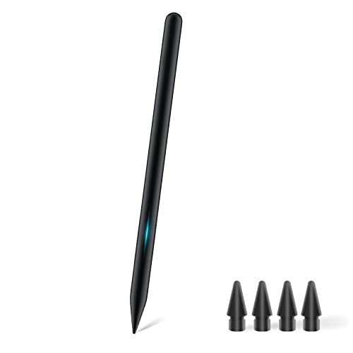 Stylus Stift für Apple iPad Pro/Air (2018-2022), 35 Minuten um diesen Stift for iPad vollständig aufzuladen, Desgined für Apple Pen Pencil, mit Schräg bis fett, Palme Ablehnung & Magnet - Schwarz von SZPACMATE