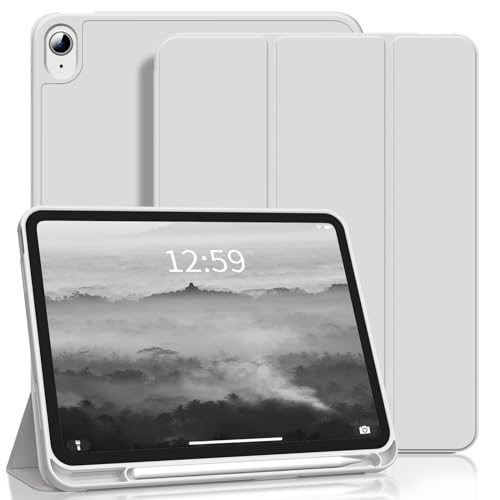 SZPSGC Hülle für iPad (A16) 11./10. Generation 11/10,9 Zoll 2025/2022 mit Stifthalter, Auto Schlaf/Wake, Smart Stand mit weicher TPU-Rückabdeckung, Gray von SZPSGC
