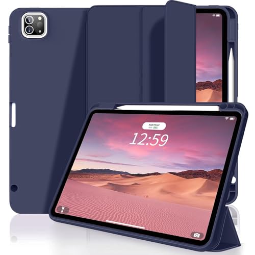 SZPSGC Hülle für iPad Pro 11 Zoll 4th/3rd/2nd Generation 2022/2021/2020 mit Stifthalter, Smart Stand Case mit weicher TPU-Rückseite für iPad Pro 11, Auto Sleep/Wake, Navy von SZPSGC