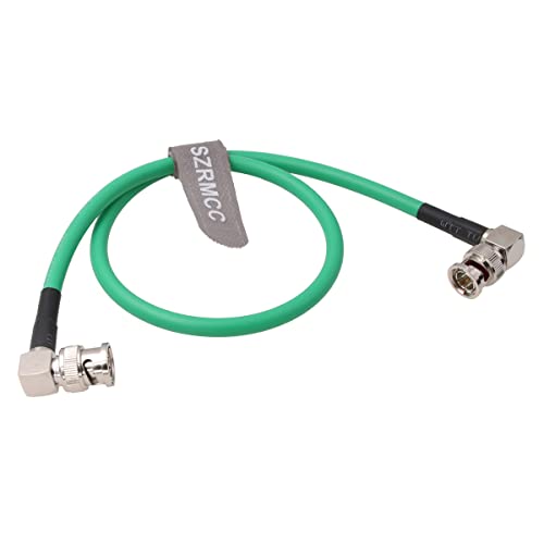 SZRMCC 12G HD SDI Videokabel Rechtwinklig BNC Stecker auf Stecker 4K Koaxialkabel LV-61S 75ohm für ARRI RED Kamera Monitor Blackmagic HyperDeck (Grün,50CM) von SZRMCC