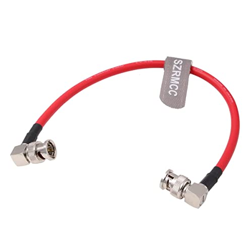 SZRMCC 12G HD SDI Videokabel Rechtwinklig BNC Stecker auf Stecker 4K Koaxialkabel LV-61S 75ohm für ARRI RED Kamera Monitor Blackmagic HyperDeck (Rot,2CM) von SZRMCC