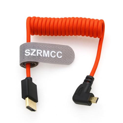 SZRMCC 8K 2.1 Micro HDMI Rechtwinklig auf HDMI High Speed Spiralkabel Geflochtenes Kabel für Go-Pro Hero 3/4 Canon EOS M5 Sony A6000 A7III RX10 Nikon B500 Z6 Raspberry Pi 4 Atomos Ninja 2 Monitor SZRMCC 8K 2.1 Micro HDMI Rechtwinklig auf HDMI High Speed Spiralkabel Geflochtenes Kabel für Go-Pro Hero 3/4 Canon EOS M5 Sony A6000 A7III RX10 Nikon B500 Z6 Raspberry Pi 4 Atomos Ninja 2 Monitor von SZRMCC