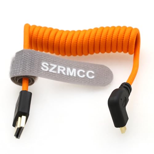 SZRMCC 8K 2.1 Micro HDMI Rechtwinklig auf HDMI High Speed Spiralkabel Geflochtenes Kabel für Go-Pro Hero 3/4 Canon EOS M5 Sony A6000 A7III RX10 Nikon B500 Z6 Raspberry Pi 4 Atomos Ninja 2 Monitor SZRMCC 8K 2.1 Micro HDMI Rechtwinklig auf HDMI High Speed Spiralkabel Geflochtenes Kabel für Go-Pro Hero 3/4 Canon EOS M5 Sony A6000 A7III RX10 Nikon B500 Z6 Raspberry Pi 4 Atomos Ninja 2 Monitor von SZRMCC
