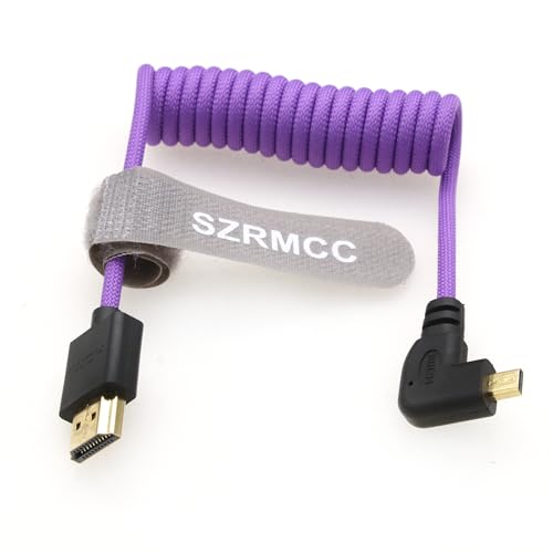 SZRMCC 8K 2.1 Micro HDMI Rechtwinklig auf HDMI High Speed Spiralkabel Geflochtenes Kabel für Go-Pro Hero 3/4 Canon EOS M5 Sony A6000 A7III RX10 Nikon B500 Z6 Raspberry Pi 4 Atomos Ninja 2 Monitor SZRMCC 8K 2.1 Micro HDMI Rechtwinklig auf HDMI High Speed Spiralkabel Geflochtenes Kabel für Go-Pro Hero 3/4 Canon EOS M5 Sony A6000 A7III RX10 Nikon B500 Z6 Raspberry Pi 4 Atomos Ninja 2 Monitor von SZRMCC