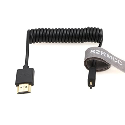 SZRMCC 8K 2.1 Micro HDMI auf HDMI High Speed Spiralkabel Kabel für Go-Pro Hero 3/4 Canon EOS M5 Sony A6000 A7III RX10 Nikon B500 Z6 Raspberry Pi 4 Atomos Ninja 2 Monitor von SZRMCC
