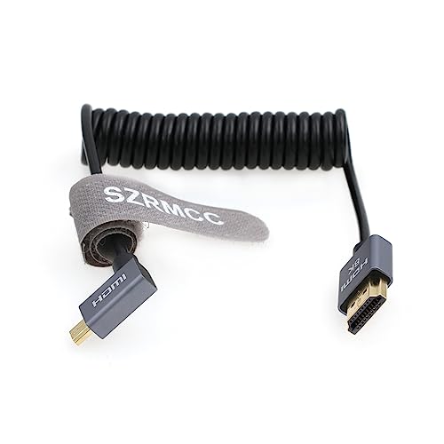 SZRMCC 8K Micro HDMI auf HDMI Kabel 90 Grad Links rechtwinklig High Speed Micro HDMI Stecker Extender Kurzes Kabel für Canon EOS M5 Sony A7III Panasonic Lumix Kamera ATOMOS Monitor von SZRMCC
