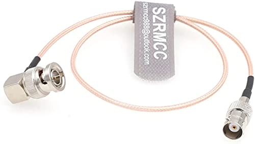 SZRMCC BNC Kabel 3G HD SDI Kabel Rechtwinklig BNC Stecker auf BNC Buchse 75 Ohm RG179 RF Koaxialkabel Video Kamera Monitor Kabel für BMCC Blackmagic(30cm) von SZRMCC