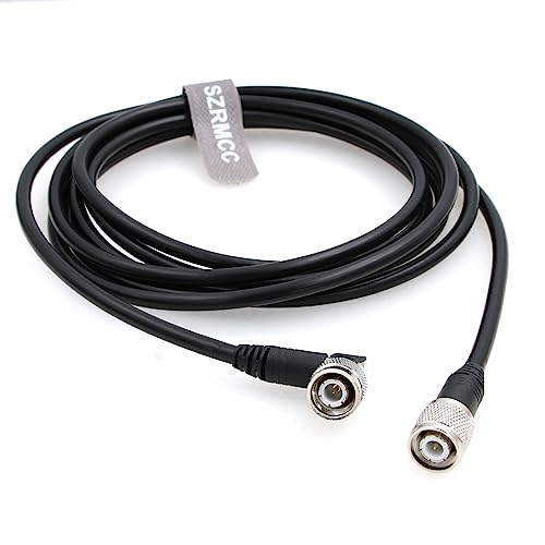 SZRMCC GPS Antennenkabel TNC auf TNC Rechtwinklige Stecker Verlängerungskabel RG223 50 Ohm Koaxialkabel mit Geringem Verlust Abgeschirmtes Kabel Schwarz (2m) von SZRMCC