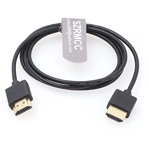 SZRMCC HDMI Kabel, HDMI auf HDMI High Speed Dünn 4K Ultra HD HDMI 2.0 Ethernet Kabel mit Audio Return HDMI Extender für Ninja V, ATOMOS Portkeys BM5 Monitor, Sony Kamera von SZRMCC