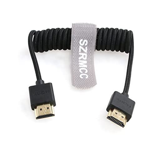 SZRMCC HDMI Kabel 8K 2.1 High Speed HDMI Stecker auf HDMI Stecker Coiled Braided Ethernet Kabel für Z Cam E2 Portkeys BM5 Ninjav V Monitor von SZRMCC