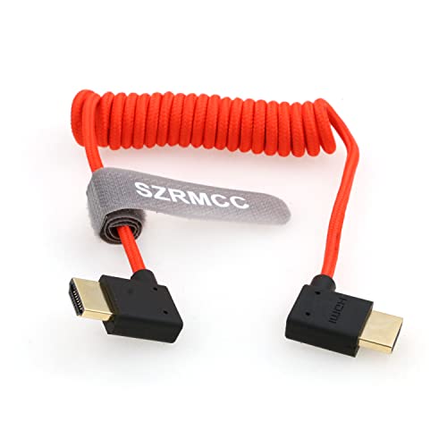 SZRMCC HDMI Kabel 8K 2.1 High Speed HDMI Stecker auf HDMI Stecker Coiled Braided Ethernet Kabel für Z Cam E2 Portkeys BM5 Ninjav V Monitor von SZRMCC