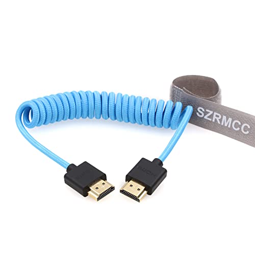 SZRMCC 8K HDMI Kabel HDMI Stecker auf HDMI Stecker 2.1 High Speed Geflochtenes Spiralkabel für Z Cam E2 Portkeys BM5 Ninjav V Monitor So-ny Canon Kamera von SZRMCC