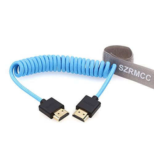 SZRMCC HDMI Kabel 8K 2.1 High Speed HDMI Stecker auf HDMI Stecker Coiled Braided Ethernet Kabel für Z Cam E2 Portkeys BM5 Ninjav V Monitor von SZRMCC