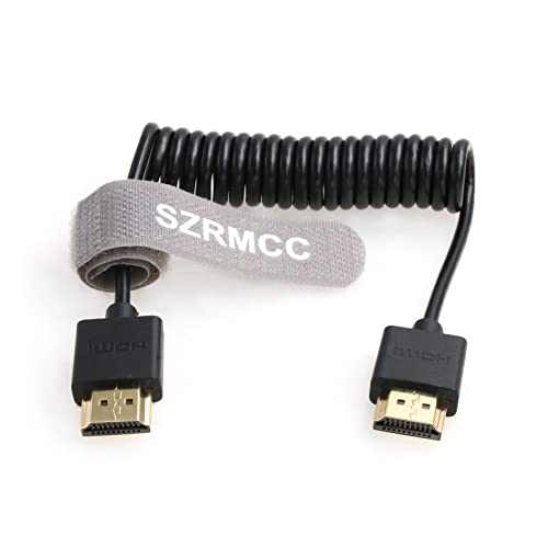 SZRMCC 8K HDMI Kabel HDMI Stecker auf HDMI Stecker 2.1 High Speed Spiralkabel für Z Cam E2 Portkeys BM5 Ninjav V Monitor So-ny Canon Kamera von SZRMCC