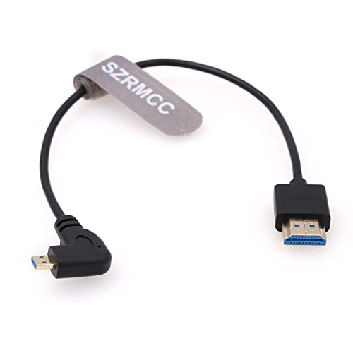 SZRMCC HDMI Kabel 8K 2.1 Micro HDMI auf HDMI Rechts Spiralkabel Geflochtenes High Speed Micro HDMI Stecker Extender Blau Kabel für GoPro Hero 7 Sony A6000 A7III Nikon B500 Yoga 3 von SZRMCC