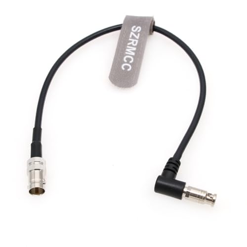 SZRMCC High Density HD Rechtwinkliges Micro-BNC auf Standard BNC Buchse 75 Ohm 12G-SDI Koaxialkabel für Blackmagic HyperDeck Shuttle Video Assist (2 m) von SZRMCC