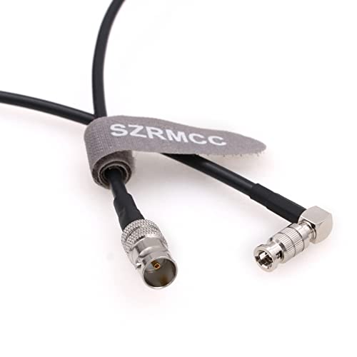 SZRMCC High Density HD Rechtwinkliges Micro-BNC auf Standard BNC Buchse 75 Ohm 12G-SDI Koaxialkabel für Blackmagic HyperDeck Shuttle Video Assist (3 m) von SZRMCC