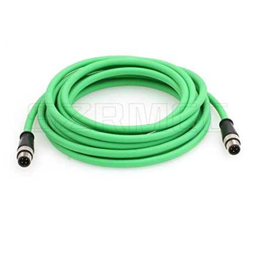 SZRMCC M12 Ethernet Kabel D-Code 4 Pin auf 4 Pin Stecker HighFlex Abgeschirmtes Netzwerkkabel für Industrielle Maschinen (1m/3.2ft) von SZRMCC