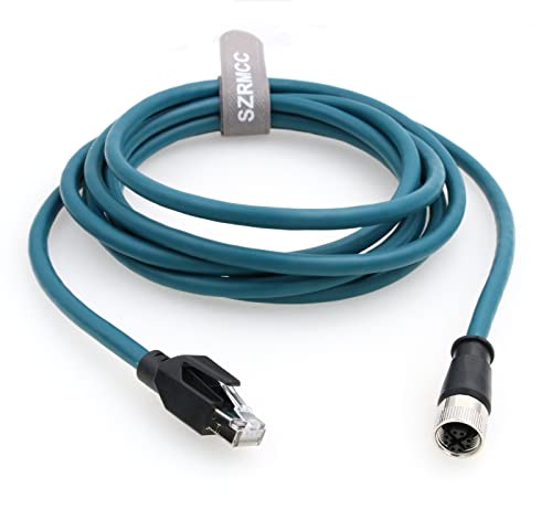 SZRMCC M12 X-Code 8 Pin Buchse auf RJ45 Ethernet Sensor Kabel Cat 7e Hochflexibel Wasserdicht Netzwerkkabel für Industriekamera Automatisierungs (1m) von SZRMCC