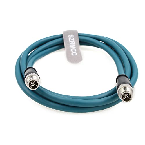 SZRMCC M12 X-Code 8pin auf 8pin Stecker Ethernet Kabel Cat7e Gigabit Geschirmt Wasserdicht Netzwerk Aktor Kabel für Basler Cognex Industrial Camera Vision Sensoren (Blau,2m) von SZRMCC
