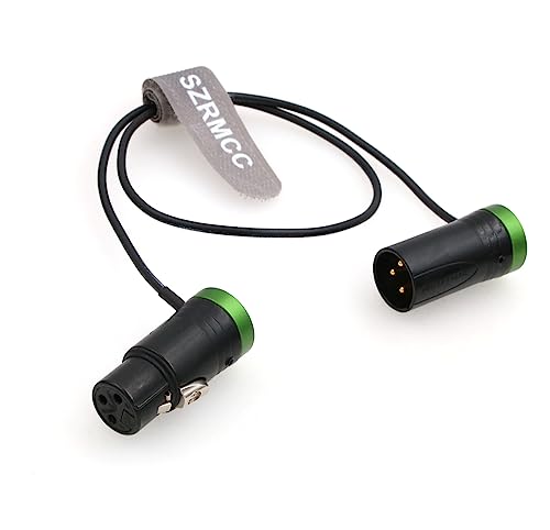 SZRMCC XLR Kabel XLR 3 Pin Stecker auf 3 Pin XLR Buchse Low-Profile Audiokabel für Soundgeräte 633 688 788T 302 552 Zaxcom Recorder Device Zoom F8 (Grüne Kappe) von SZRMCC