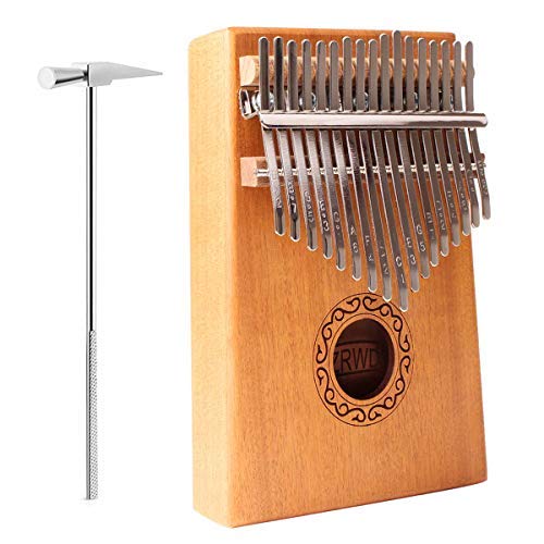 SZRWD Kalimba Daumenklavier, 17 Schlüssel Daumen-Klavier Mahagoni Finger Klavier mit Lernanleitung und Stimmhammer für Musikliebhaber Anfänger mit Musikbuch, Stimmhammer, Tragetasche, Musikaufkleber von SZRWD