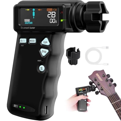 Passen Sie an, was Sie brauchen, professionelles intelligentes Gitarren-Stimmgerät mit farbigem LCD-Display – automatisches elektrisches Stimmgerät für Gitarren und Ukulelen, integrierter 2600 mAh von SZSXYBZ