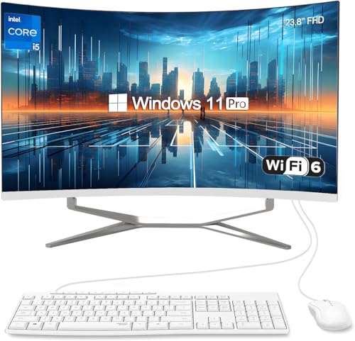 23.8" Curved FHD All in One PC Desktop Computer,i5-12450H 8 core Processor,16 GB RAM,256 GB SSD,WiFi,Bluetooth WiredKeyboard & Mouse - Perfect for Home &Office Use,Windows 11 Pro AIO PC (Curved panel) 23.8" Curved FHD All in One PC Desktop Computer,i5-12450H 8 core Processor,16 GB RAM,256 GB SSD,WiFi,Bluetooth WiredKeyboard & Mouse - Perfect for Home &Office Use,Windows 11 Pro AIO PC (Curved panel) von SZTPS