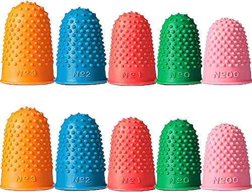 10 Stück Gummi Fingerhut zum Schutz der Fingerspitzen (5 Größen) von SZXMDKH