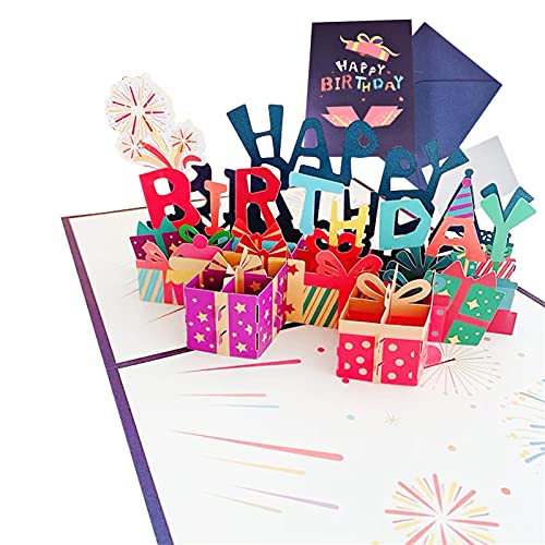 Pop-Up Geburtstagskarten, 3D Pop Up Karte Geburtstag mit Umschlag geburtstagskarte lustig, Grußkarte für Frauen, Männer, Verwandte, Freunde, Kinder, Familie, Kollegen von SZXMDKH