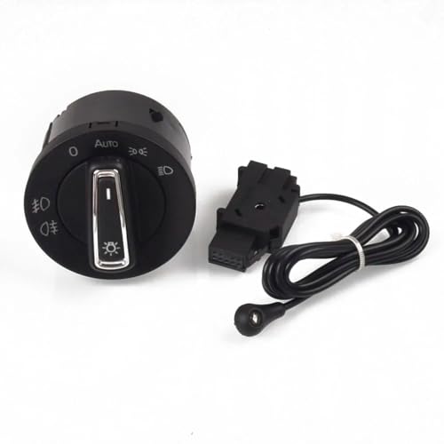 Scheinwerfer Nebel Lampe Schalter Kompatibel Mit VW Für Polo 6c 2015 Auto-Scheinwerfer-Schaltermodul, Elektrischer Scheinwerfer-Steuerschalter, Lichtsensor-Modul, Schalter 5GG941431D(PQ) von SZYNBQ