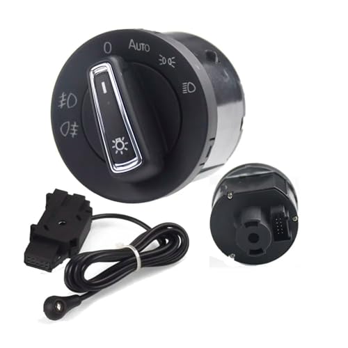 Scheinwerfer Nebel Lampe Schalter Kompatibel Mit VW Für Polo 6c 2015 Auto-Scheinwerferschalter, Elektrischer Scheinwerfer-Kopflampen-Steuerschalter, Zubehör, Steuerschalter 5GG941431D(PQ) von SZYNBQ