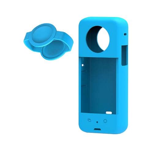 SZZCNOX Silikon-Schutzhülle für Insta360 X5 mit Objektivdeckel, weiche Silikon-Abdeckung Schutz & Objektivschutz für Insta360 X5 Panorama-Sportkamera-Zubehör (Blau) von SZZCNOX