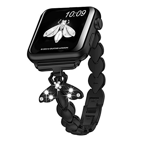 SaNgaiMEi Kompatibel für Apple Watch Armband 38mm 40mm 42mm 44mm Frauen Edelstahl-Ersatzband Apple Watch Series 6 5 4 3 2 1 SE iWatch Armband von SaNgaiMEi