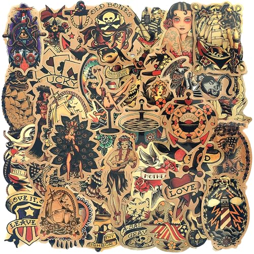 Vintage-Aufkleber, Retro-Mädchen-Motiv, 50 Stück, wasserdichte Vinyl-Aufkleber für Wasserflaschen, Laptops, Autos, Hydroflaschen, Skateboards Vintage-Aufkleber, Retro-Mädchen-Motiv, 50 Stück, wasserdichte Vinyl-Aufkleber für Wasserflaschen, Laptops, Autos, Hydroflaschen, Skateboards von SaSpoloi