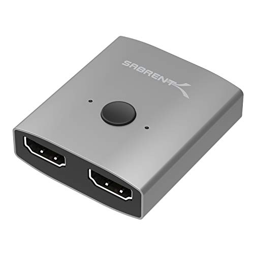 SABRENT HDMI Splitter 2 Port unterstützt 4K @ 60Hz, 3D, Bidirektional aus Aluminium kompatibel mit Mac, PS4, PS3, Xbox One, Xbox 360, Nintendo Switch, PC, TV-Stick, Spielekonsolen (DA-HSW2) von SABRENT