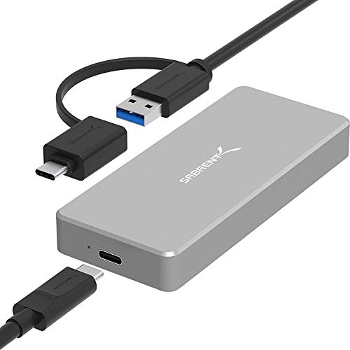 SABRENT M2 SSD Gehäuse, NVMe Adapter verwendet den neuesten Chipsatz des USB 3.2x2 zu PCIe Lane Brückencontroller (EC-NVME) von SABRENT