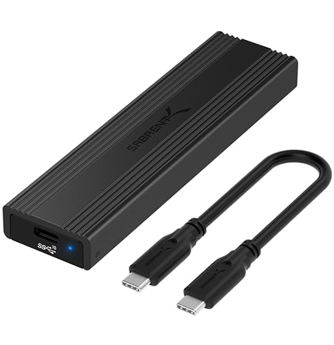 SABRENT NVMe Gehäuse und m2 SATA SSD Adapter (M-Key, M+B Key) USB C 3.2X2 10Gbps Kühlkörper Design (EC-SNVE) von Sabrent