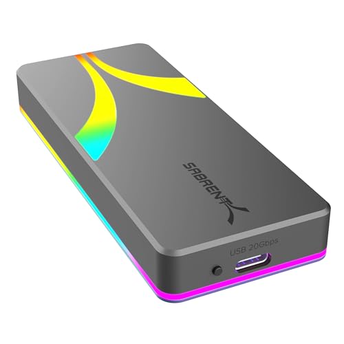 SABRENT Rocket RGB USB C 20Gbps M.2 SATA/NVMe SSD Gehäuse (EC-RGBG) von Sabrent