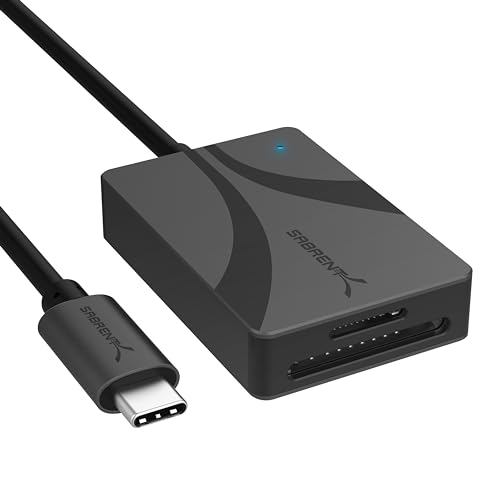 SABRENT SD 4.0 Kartenleser 10Gbps, USB C Card Reader Speed 312Mb/s Unterstützung Lesen UHS-II Schnittstelle Typ Speicherkarte Kompatibel mit SD Karte 3.0/4.0, Micro SD (CR-CSDM) von Sabrent