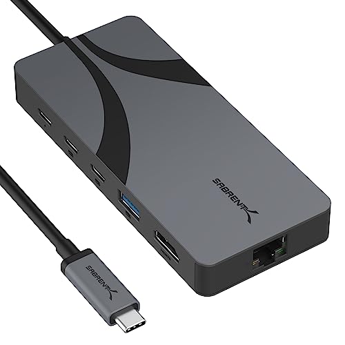 SABRENT USB4 Hub mit 2 USB C (10Gbps) Anschlüssen, USB A (10Gbps) Anschluss, HDMI 8K@60Hz, RJ45 2,5 GbE Ethernet Port und 85W PD 3.0 [HB-U4HP] von Sabrent
